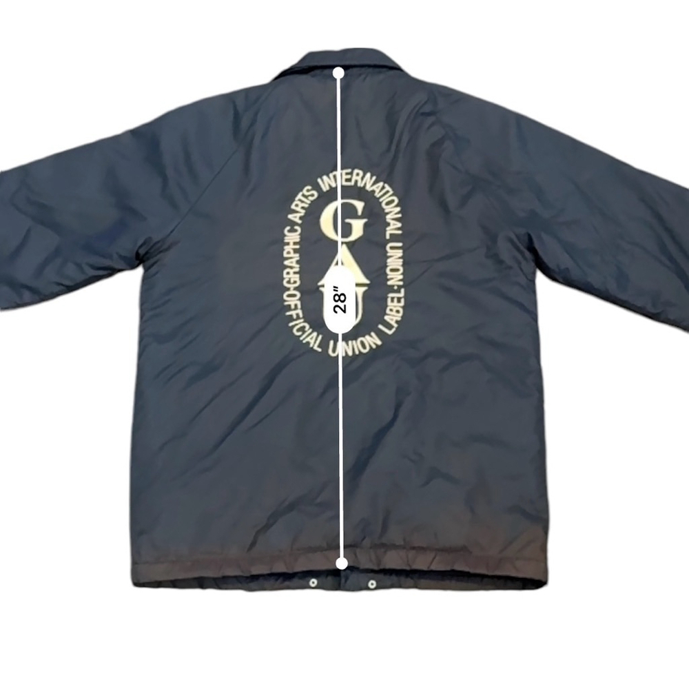 Vtg Sportsman Graphics Art International Union Fleece Lined Coaches Jacket Sz S​ - Picture 4 of 14